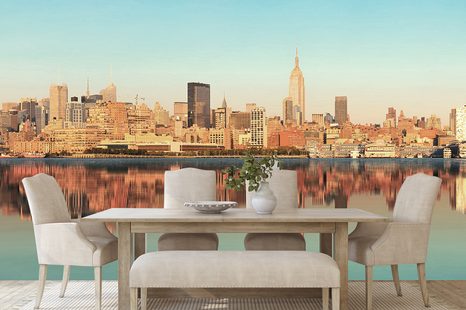 FOTOTAPETE SPIEGELUNG DES GLAMOURÖSEN NEW YORK - TAPETEN VON STÄDTEN - TAPETEN