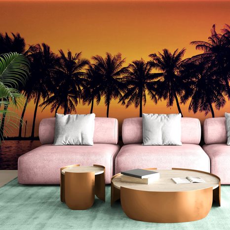 SELF ADHESIVE WALLPAPER SUNSET OVER PALM TREES - SELF-ADHESIVE WALLPAPERS - WALLPAPERS