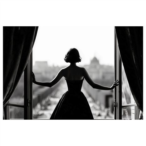 OBRAZ SILUETA ŽENY U OKNA - OBRAZY ŽENY - OBRAZY