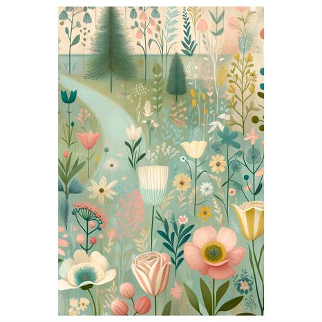 OBRAZ ČAROVNÁ KVETINOVÁ LÚKA PRI LESE - OBRAZY KVETOV - OBRAZY