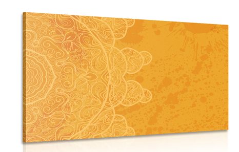PICTURE OF AN ORANGE ARABESQUE ON AN ABSTRACT BACKGROUND