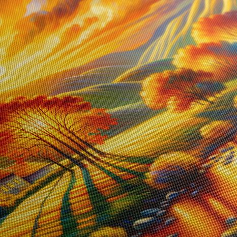 OBRAZ ZLATÉ PODZIMNÍ ÚDOLÍ - OBRAZY VÝCHOD A ZÁPAD SLUNCE - OBRAZY