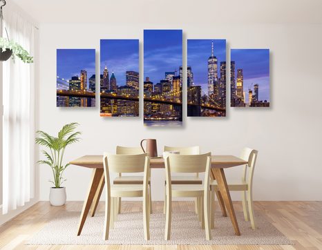 ΜΑΓΕΥΤΙΚΉ ΓΈΦΥΡΑ ΕΙΚΌΝΑΣ 5 ΤΜΗΜΆΤΩΝ ΣΤΟ ΜΠΡΟΎΚΛΙΝ - ΠΊΝΑΚΕΣ ΠΌΛΕΙΣ - ΠΊΝΑΚΕΣ