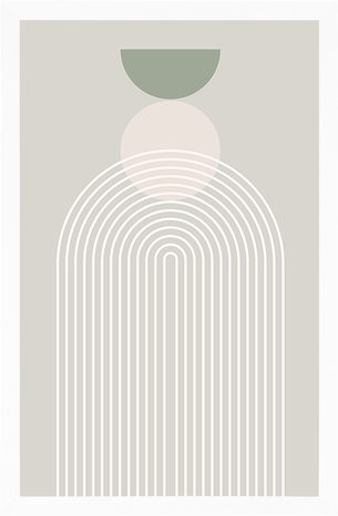 POSZTER STÍLUSOS SZIVÁRVÁNY FÉLKÖRREL MID-CENTURY. - MOTÍVUMOK A MŰHELYÜNKBŐL - POSZTEREK