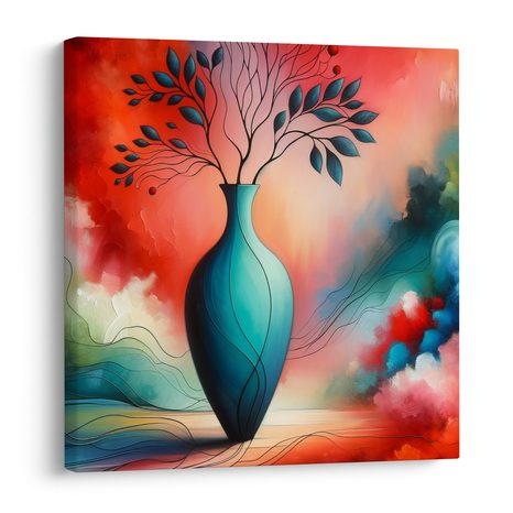 OBRAZ ZÁŘIVÁ VÁZA V ABSTRAKCI - OBRAZY STROMY ŽIVOTA - OBRAZY