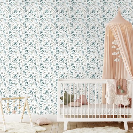 TAPETA JEMNÉ KVĚTINOVÉ VĚTVIČKY - VZOROVANÉ TAPETY - TAPETY