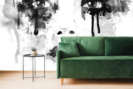 TAPETA MÓDNÍ ŽENA V ČERNOBÍLÉM PROVEDENÍ - ČERNOBÍLÉ TAPETY - TAPETY