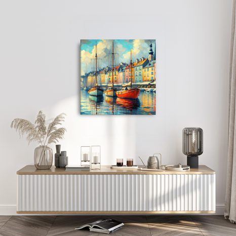 WANDBILD NACHMITTAGSRUHE IM HAFEN - BILDER VON STÄDTEN - BILDER