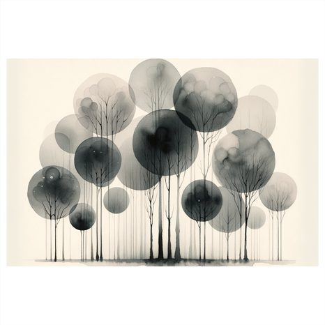 WANDBILD MYSTISCHER LEBENSBAUM IM NEBEL - BILDER BÄUME DES LEBENS - BILDER