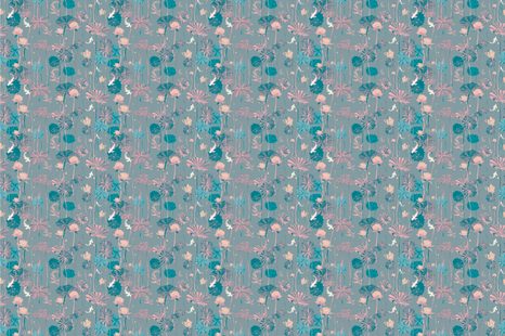 SAMOLEPÍCÍ TAPETA LEKNÍNY A KOI RYBY V TMAVŠÍM PROVEDENÍ - SAMOLEPÍCÍ TAPETY - TAPETY