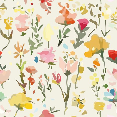 SELBSTKLEBENDE TAPETE GELBE BLUMEN MIT EINEM VINTAGE-HAUCH - SELBSTKLEBENDE TAPETEN - TAPETEN