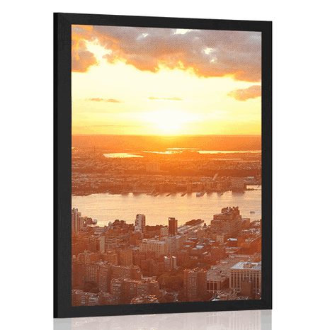 AFFICHE COUCHER DE SOLEIL SUR LA VILLE DE NEW YORK - VILLES - AFFICHES