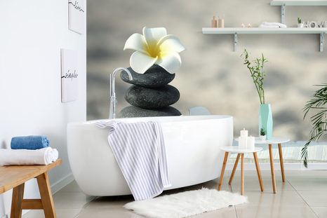 FOTOTAPETA HARMONICKÉ KAMENY A PLUMERIE - TAPETY FENG SHUI - TAPETY