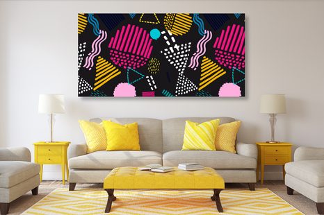 OBRAZ MODERNÍ MEMPHIS VZOR - POP ART OBRAZY - OBRAZY