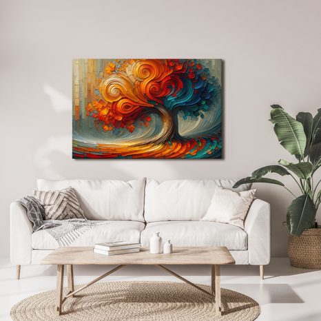 OBRAZ BAREVNÝ VÍR STROMU ŽIVOTA - OBRAZY STROMY ŽIVOTA - OBRAZY