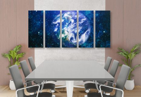 5-TEILIGES WANDBILD NASA AUFNAHME - BILDER VON UNIVERSUM UND STERNEN - BILDER