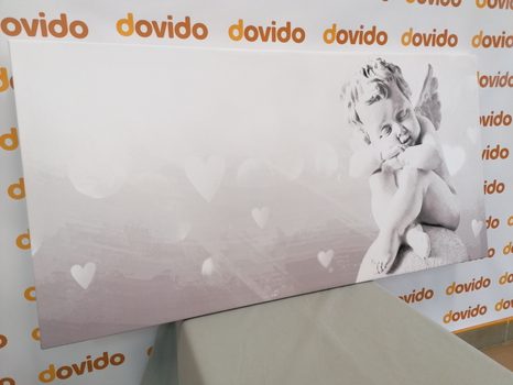 OBRAZ CZARNO-BIAŁY ANIOŁEK - OBRAZY ANIOŁÓW - OBRAZY