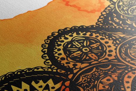 SLIKA MANDALA ORANŽNI AKVAREL - SLIKE FENG SHUI - SLIKE