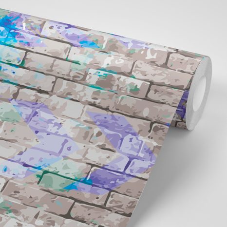 CARTA DA PARATI – PALLA DA CALCIO BLU SU MURO DI MATTONI - 🔥 SVENDITA TOTALE