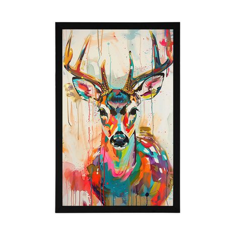 POSTER – CERBIATTA CON IMITAZIONE PITTORICA - CERVO - POSTER