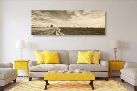 KÉP CSODÁLATOS TÁJ KÉP SZÉPIA KIVITELBEN - FEKETE-FEHÉR KÉPEK - KÉPEK