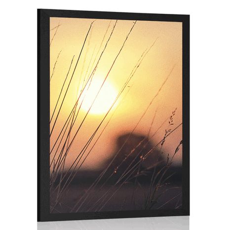 AFFICHE LEVER DE SOLEIL SUR LA PRAIRIE - NATURE - AFFICHES