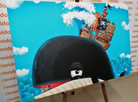 OBRAZ PIRÁTSKÁ LOĎ NA VELRYBĚ - DĚTSKÉ OBRAZY - OBRAZY