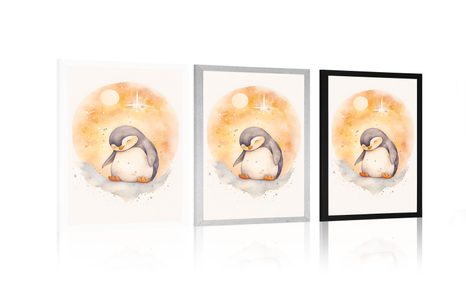 PLAKAT ROZMARZONY PINGWIN - WYMARZONE ZWIERZĘTA - PLAKATY