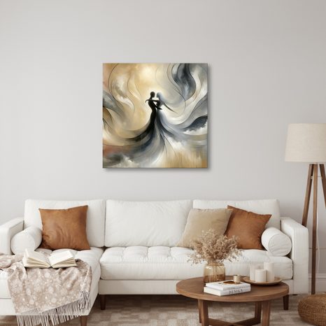 WANDBILD ELEGANTER TANZ IM NEBEL - BILDER MIT LIEBESMOTIVEN - BILDER