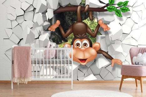 TAPETA VESELI MAJMUNČIĆ - DJEČJE TAPETE - TAPETE