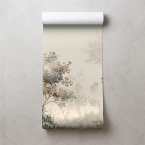 FOTOTAPETA MINIMALISTIČKI ŠUMSKI KRAJOLIK - TAPETE STABLA - TAPETE