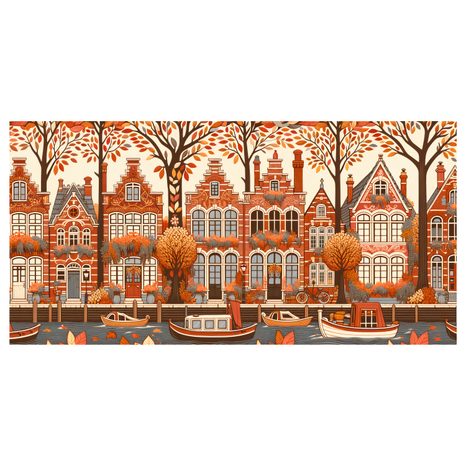 OBRAZ KANÁL VE MĚSTĚ BĚHEM ZLATÉHO PODZIMU - PICTURES OF CITIES - PICTURES