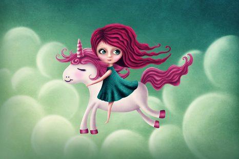 TAPETA HOLČIČKA S JEDNOROŽCEM - DĚTSKÉ TAPETY - TAPETY