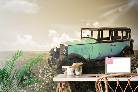 SELBSTKLEBENDE FOTOTAPETE RETRO-AUTO - SELBSTKLEBENDE TAPETEN - TAPETEN