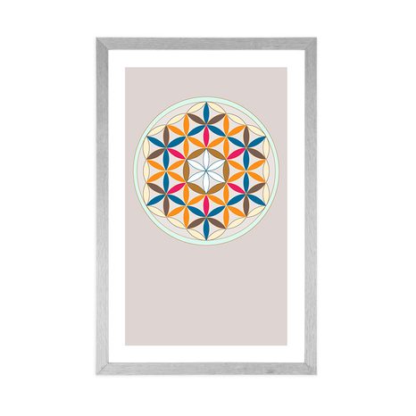 POSTER CU PASSEPARTOUT MANDALA COLORATĂ - MOTIVE DIN ATELIERUL NOSTRU - POSTERE