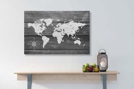 TABLOU HARTA CU FUNDALUL DE LEMN - TABLOURI CU HĂRȚI - TABLOURI