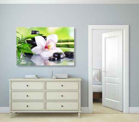 КАРТИНА НА ПЛАТНО – ЯПОНСКА ОРХИДЕЯ - ФЪН ШУЙ КАРТИНИ - КАРТИНИ