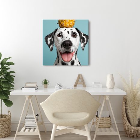 SLIKA VESELI PAS S ANANASOM - SLIKE PASA - SLIKE