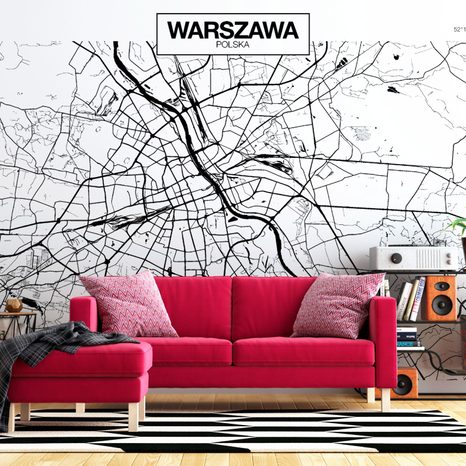 FOTOTAPET AUTOADEZIV - WARSAW MAP
