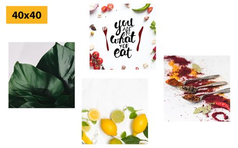 SET OBRAZŮ DO KUCHYNĚ V ZAJÍMAVÉM STYLU - SESTAVY OBRAZŮ - OBRAZY