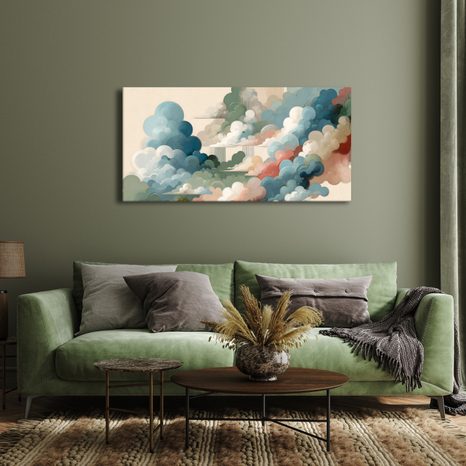 OBRAZ MRAKY V JEMNÝCH PASTELOVÝCH TÓNECH - OBRAZY PŘÍRODY A KRAJINY - OBRAZY