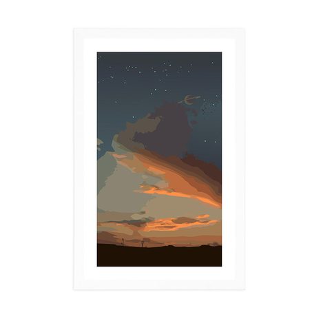 PLAGÁT S PASPARTOU MAGICKÁ NOC V PRÍRODE - MOTÍVY Z NAŠEJ DIELNE - PLAGÁTY