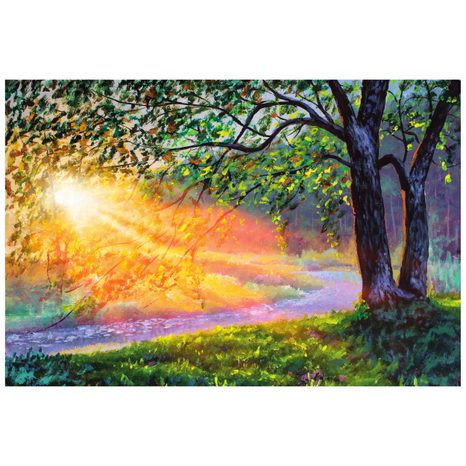 SAMOLEPÍCÍ TAPETA VÝCHOD SLUNCE V LESE - SAMOLEPÍCÍ TAPETY - TAPETY