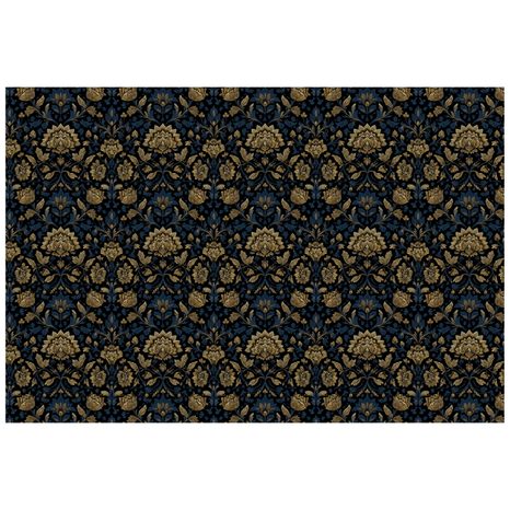 SAMOLEPÍCÍ TAPETA ZLATÉ KVĚTY NA TMAVÉM POZADÍ - VZOROVANÉ TAPETY - TAPETY