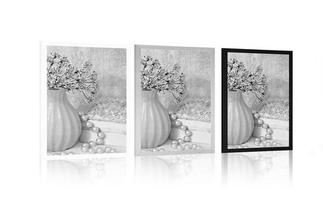 PLAKÁT LUXUSNÍ ZÁTIŠÍ V ČERNOBÍLÉM PROVEDENÍ - ČERNOBÍLÉ - PLAKÁTY