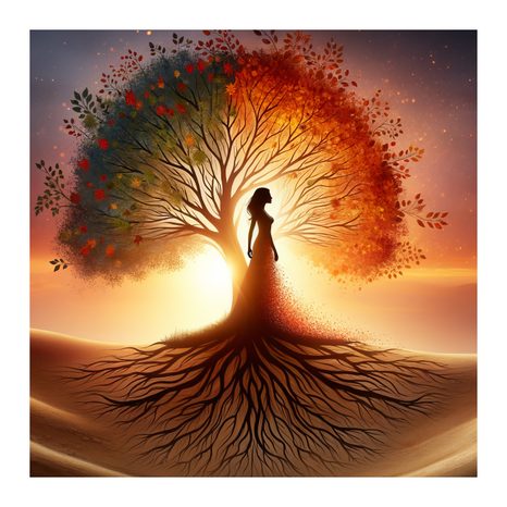 OBRAZ ZÁPAD SLUNCE A STROM ŽIVOTA - OBRAZY STROMY ŽIVOTA - OBRAZY