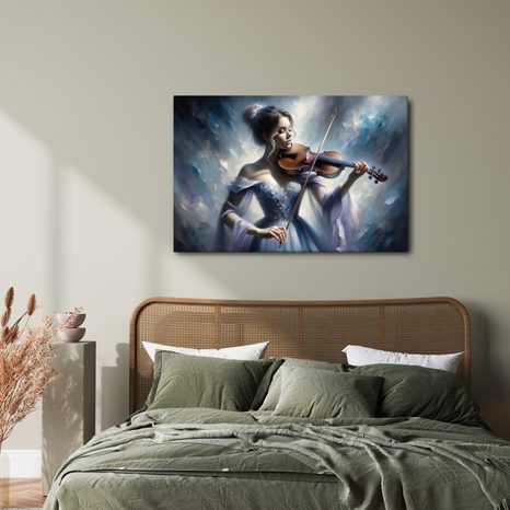 WANDBILD ROMANTISCHE VIOLINISTIN - WANDBILDER FRAUEN - BILDER