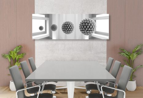 КАРТИНА НА ПЛАТНО – ЧЕРНО-БЕЛИ КЪЛБЕТА В ПРОСТРАНСТВОТО - ЧЕРНО-БЕЛИ КАРТИНИ - КАРТИНИ