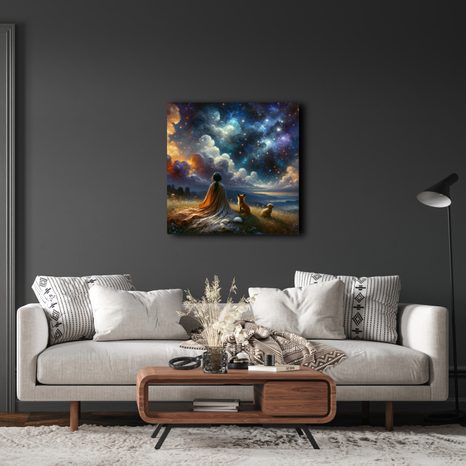 OBRAZ POSTAVA S LIŠKOU A PSEM - OBRAZY LIDÍ - OBRAZY