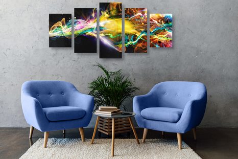 TABLOU 5-PIESE EXPLOZIE DE CULORI - TABLOURI ABSTRACTE - TABLOURI